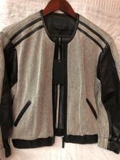 Kendall + Kylie Women's Bomber Leather / Cotton Jacket Size Small