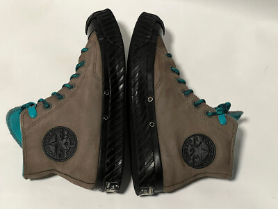 Converse Chuck 70 Bosey High Top Leather Fleece-Lined Shoes M 7.5, W 9.5. Converse Chuck 70 Bosey High Top Winter Sneakers Gray Black  main image 2