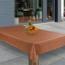 Wachstuch-Tischdecken Abwaschbar Orange Lachs Leinenoptik rechteckig