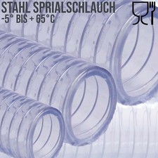 PVC Saug Spiral Abwasser Pumpe Schlauch Stahlsspirale transparent Meterware