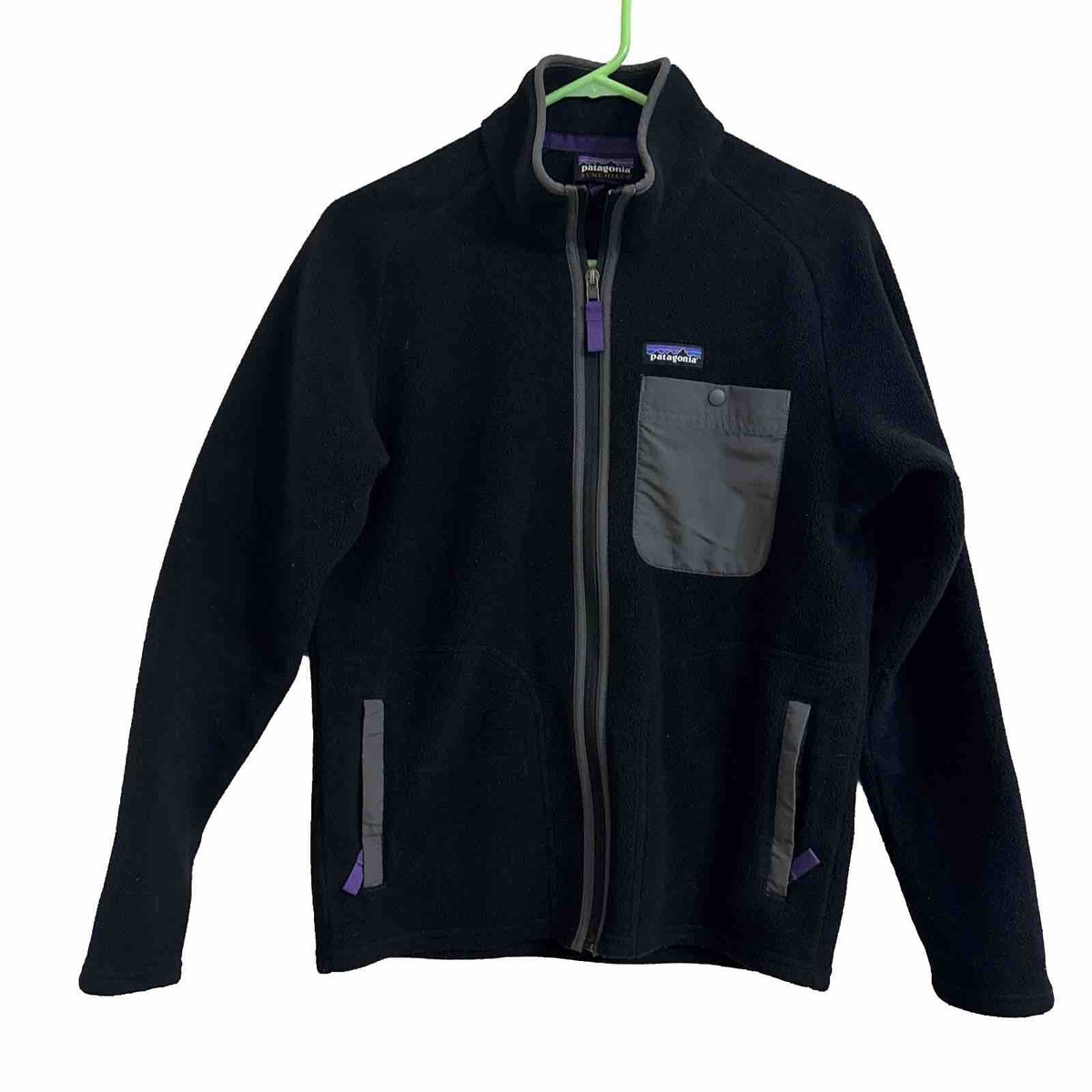 Patagonia Synchilla fleece full zip up jacket black Gray XS