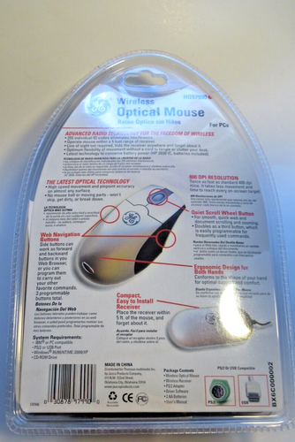 GE HO97990 Wireless Optical Mouse - New in Factory Sealed Package - Picture 2 of 2
