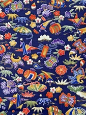 Japanese Cotton Fabric Traditional Origami Crane Kasa Sakura Print 2 yrd+18"x42"