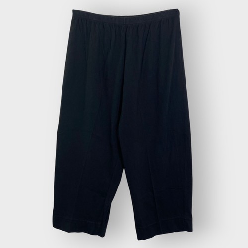 NEW Fresh Produce Jersey Capris | L | Black | Wide Leg Pull On Elastic Waist