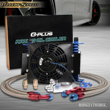 15 Row Fit For Universal Engine Oil Cooler + Filter Adapter Kit + 7" Coolig Fan