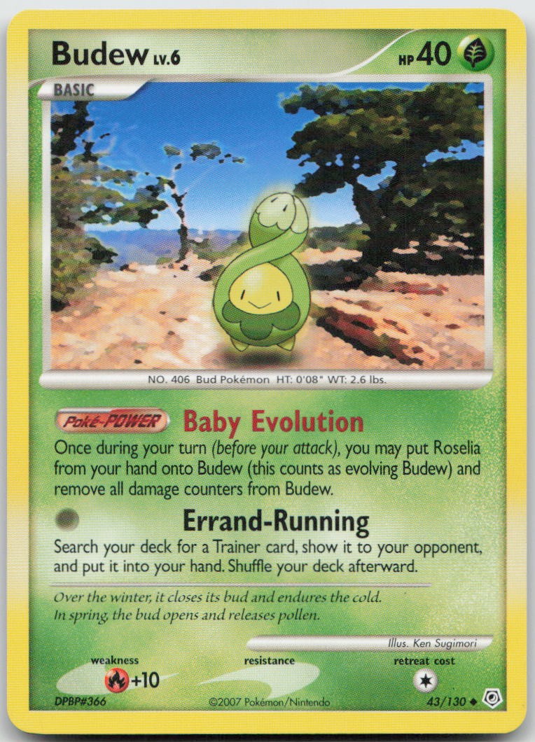 Budew 43/130 Uncommon Diamond & Pearl Pokemon TCG NM