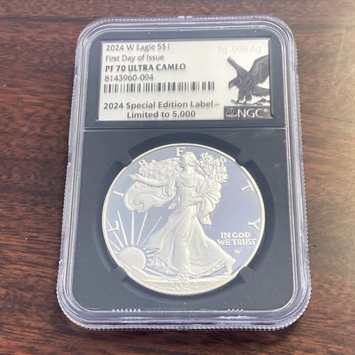 2024-W Proof $1 American Silver Eagle  NGC PF70UC FDOI  limited to 5000