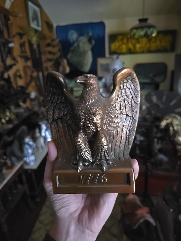 Small Vintage Brass Eagle Statue