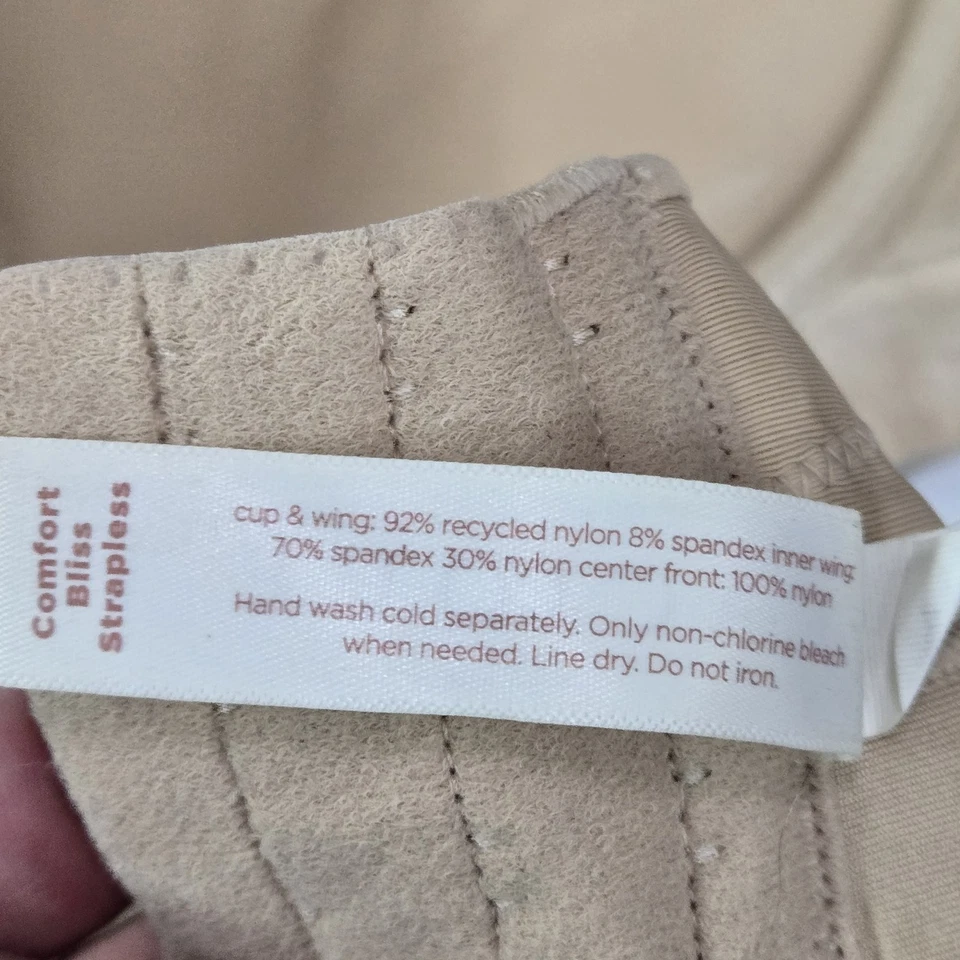 Sujetador Cacique para mujer 42C beige cómodo Bliss camiseta sin tirantes con aros Foto 4 de 4