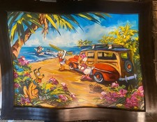 Beach Daze Signed Numbered Painting By Steve Barton Wavy Frame 9/10 ARTIST PROOF