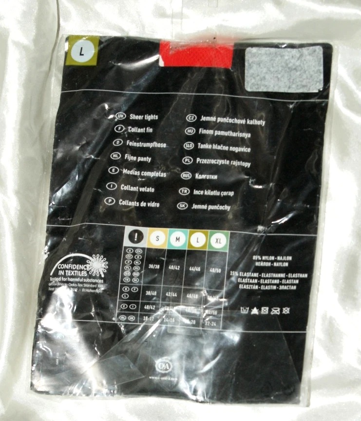 Damen NETZ - STRUMPFHOSE  rot Nylon Elasthan 20 DEN Gr. L - Bild 2 von 2