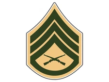 E6 Staff Sergeant Tan & Green Waterproof Vinyl Sticker Decal Die-Cut