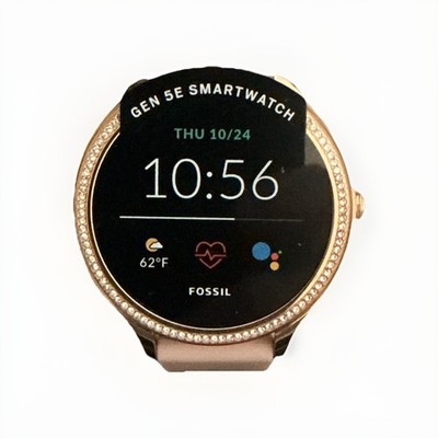Fossil Gen 5E Smart Watch42mm Pink Stainless Steel Case With Pink Silicone Strap