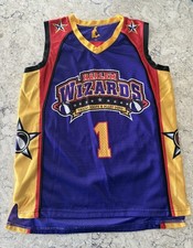 Harlem Wizards #1 Autographed Jersey Basketball Youth Small Purple & Gold