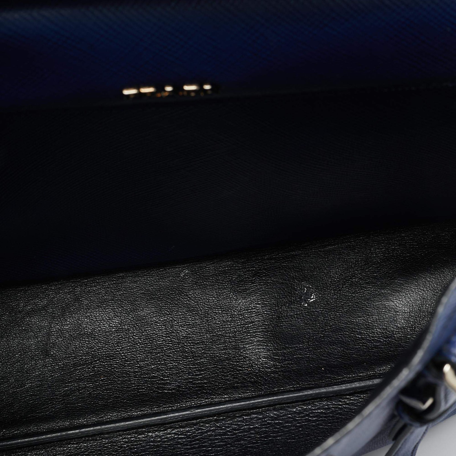 Prada Double Handle Medium Blue Saffiano Cuir Leather Tote thumbnail 7