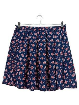 C&A Minirock Blumenmuster Dunkelblau Pink Gr. 40