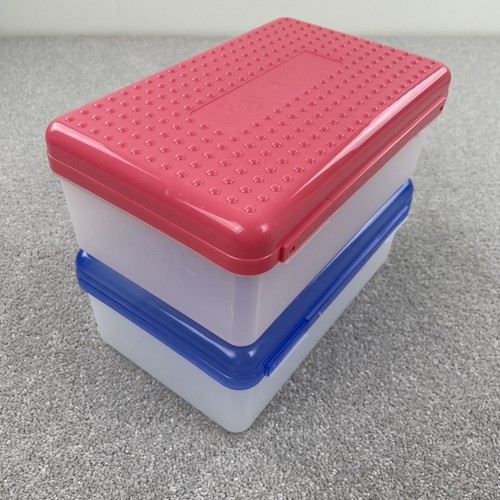 Vtg Spacemaker Jumbo Large Pencil Box Storage Crayon Marker Pink Blue Y2K - Picture 6 of 15