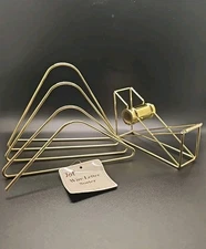Jot 2pc Gold Desk Set- Wire Letter Sorter & Tape Dispenser, Office Gift Set