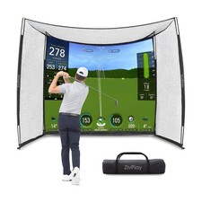 Golf Cage Net with Impact Screen 10 x 8 Ft Golf Hitting Cage with Side Enclos...