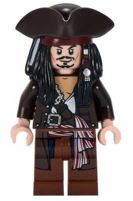 NEW LEGO CAPTAIN JACK SPARROW Minifigure from Pirates of the Caribbean set 4195