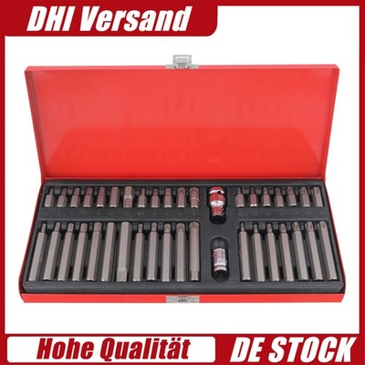 Vielzahn Steckschlüssel Torx Bit-Satz Innensechskant Set 40tlg 1/2'' Hex Lang