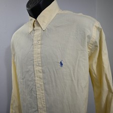 Polo Ralph Lauren Yarmouth Dress Shirt Yellow Plaid Long Sleeve Mens 16 34/35 LG