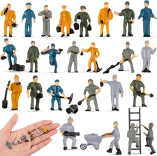 27 Pcs 1: 87 Ho Scale Train Track Railroad Worker Miniature Model People Figures