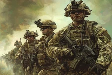 US MILITARY ARMY AIR FORCE SOLDIER STRETCHED CANVAS WALL ART READY TO HANG MC18