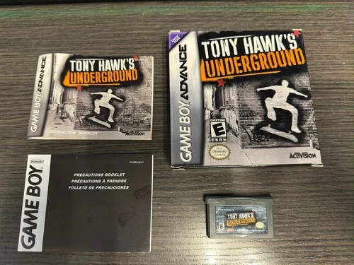 Tony Hawk's Underground (Nintendo Game Boy Advance, 2003) Game, Box, & Manuals