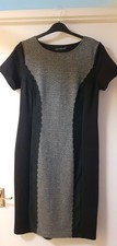 (*Bag 10). DAVID EMANUEL black grey Dress size 12 chest 36" 