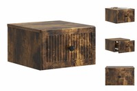 Nachttisch HäNgend Nachtschrank Nachtkommode GeräUcherte Eiche 33X34,5X20 Cm