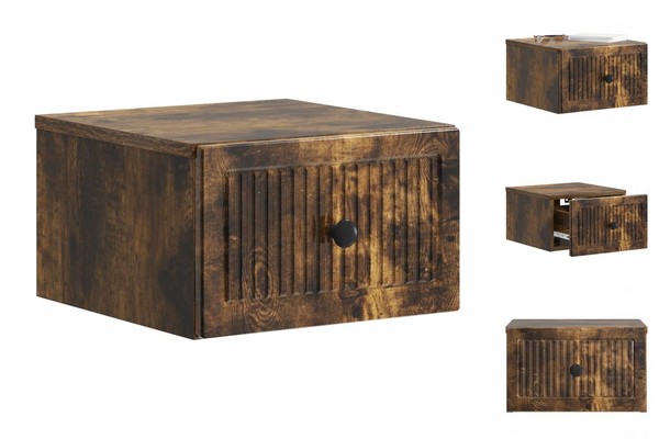 Nachttisch HäNgend Nachtschrank Nachtkommode GeräUcherte Eiche 33X34,5X20 Cm-image