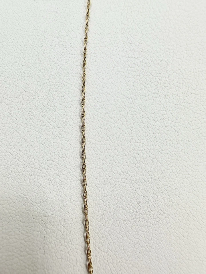 Винтажная цепочка из 10-каратного желтого золота 18 дюймов ожерелье с подписью распродажа недвижимости деликатная простая ЧИТАЙТЕ - Изображение 3 из 4