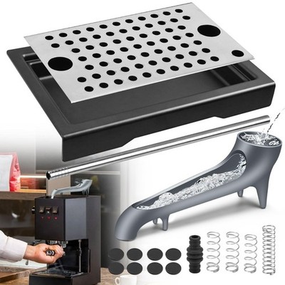 Low Profile Drip Tray Kit with Grate, Spring & Long Stainless Steel Tube Inst...