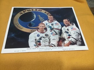 Apollo 14 Autographed Photo Signed Alan Shepard Stuart Roosa Edgar Mitchell
