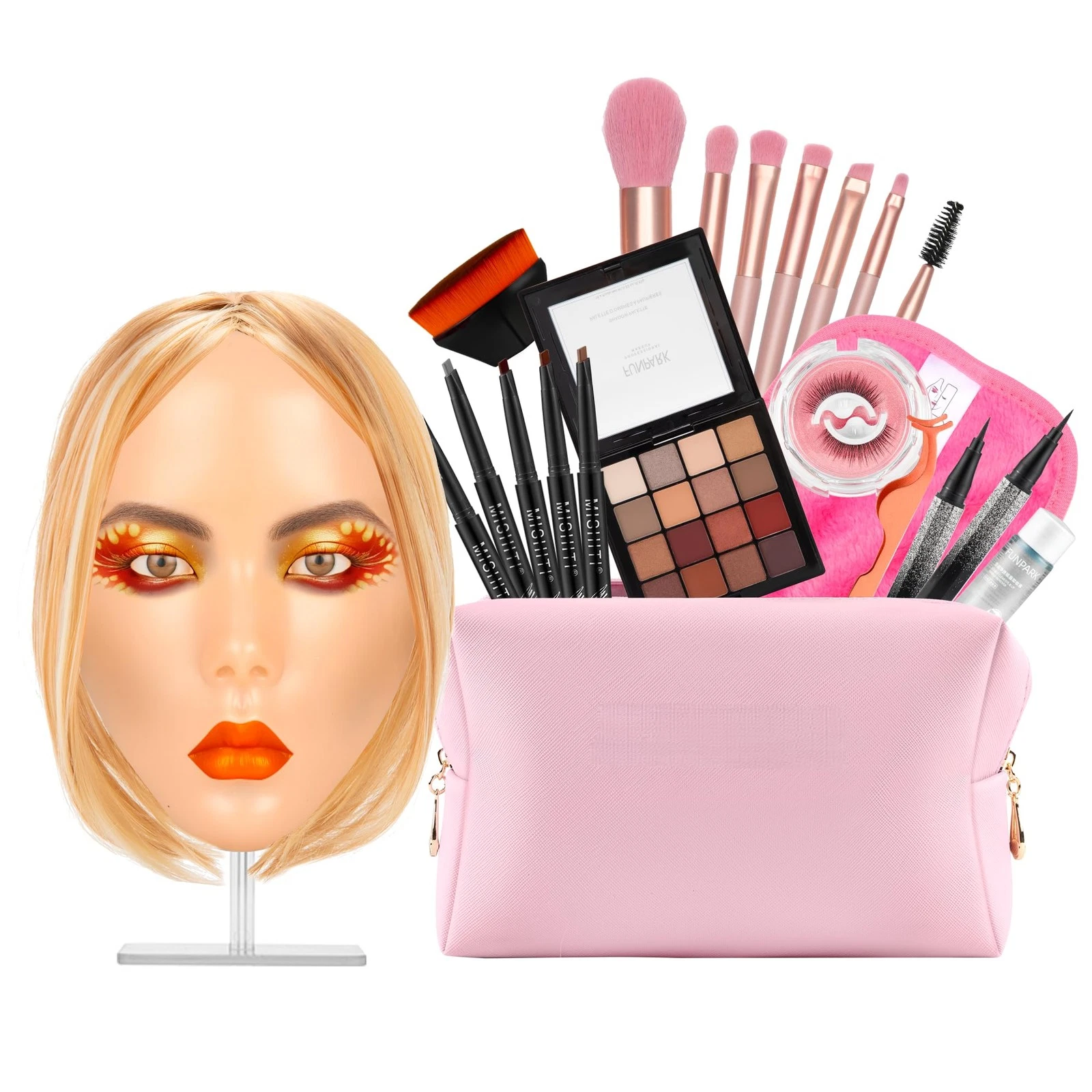 Glinexa5D Silicone Makeup Practice Face – Reusable Mannequin Head with Full K...