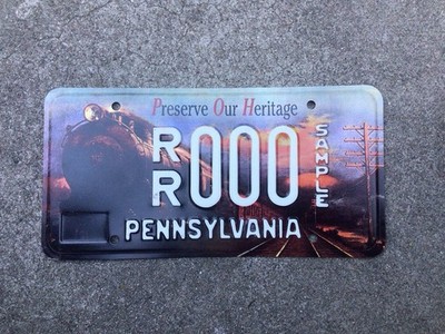 PENNSYLVANIA - PRESERVE OUR HERITAGE - SAMPLE - LICENSE PLATE - RAILROAD
