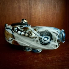 JIM KANEKO for IRON MOUNTAIN STONEWARE - ART POTTERY SCULPTURE - RACE CAR DRIVER
