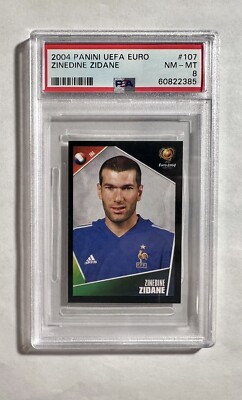 2004 Panini UEFA Euro Sticker Zinedane Zidane France PSA 8 POP 24