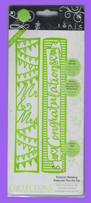 TONIC STUDIOS - SUMMER WEDDING kEEPSAKE THIN DIE SET - MR/MRS - CONGRATULATIONS