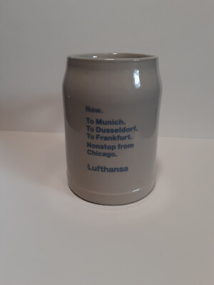 Vintage Lufthansa Stoneware mug stein Nonstop from Chicago