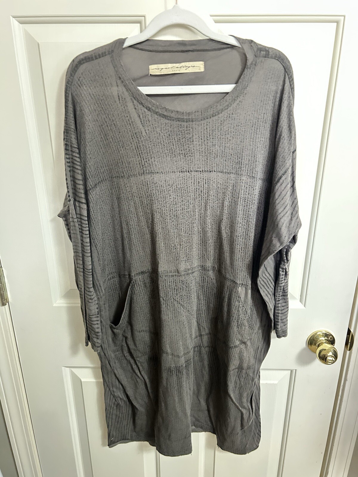 RAQUEL ALLEGRA Basic Gray Dolman Sleeve Dress Siz… - image 1