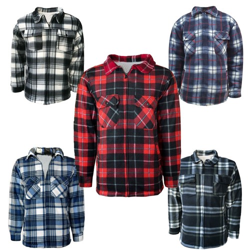 Gillicci Fur Fleece Lined Lumberjack Check Shirt Jacket - Warm, With/without Hood
