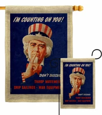 Im Counting On You Burlap Garden Flag Armed Forces Military Service Yard Banner