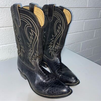 Vintage HONCHOS Made in USA COWBOY Western Boots Black 