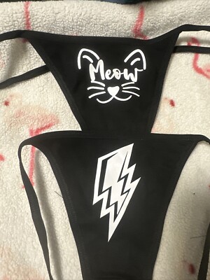 (2) Pair womans naughty sayings g-string underwear