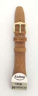 16mm Hirsch KASHMIR Fine Stitched Padded Leather Watch Strap