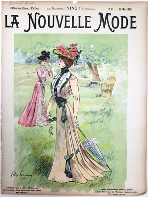 La Nouvelle Mode French Fashion Antique May 1900 Ad Clothing Magazine Cover  Only | eBay