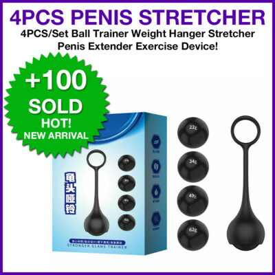 #ad Weighted Ball Trainer Set Stretcher Hanger Penis Extender Exerciser Device 4 pcs $16.14