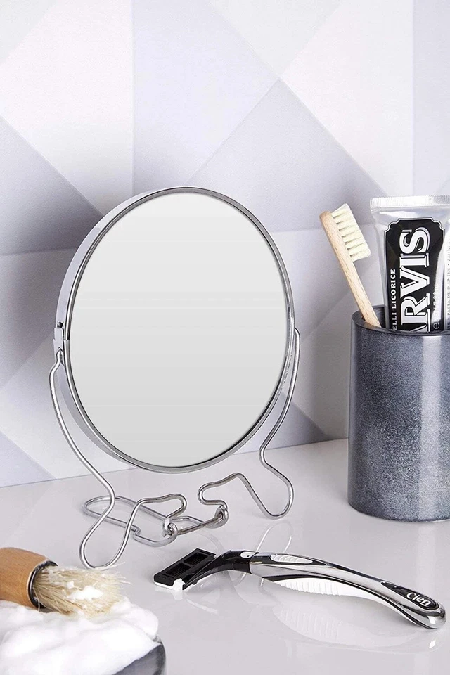 Free Standing Mirror Anti Fog Bathroom Mirror Magnifying Circle Mirror Makeup 6"